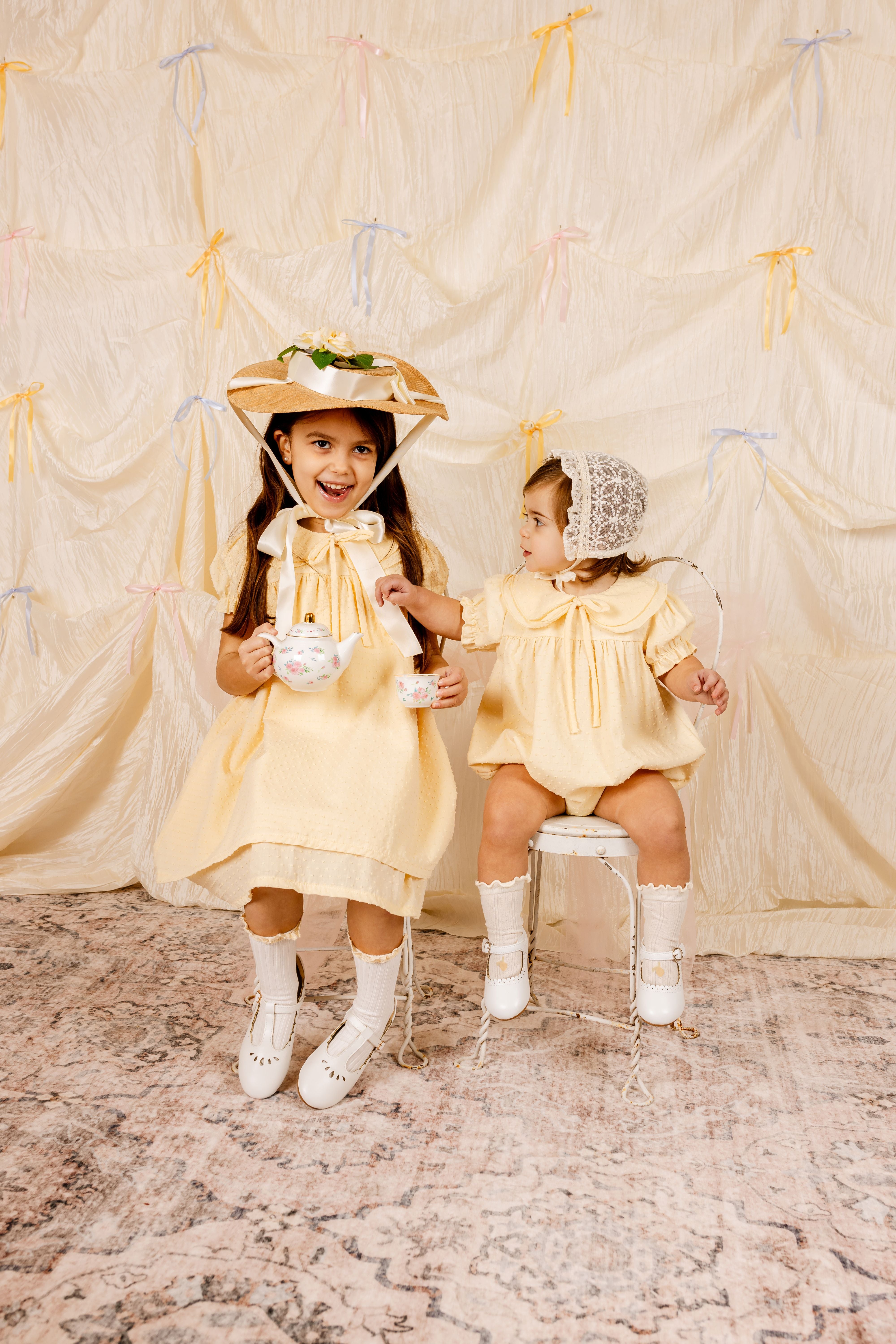 Swiss Dot Dress Pale Yellow – Bellabini