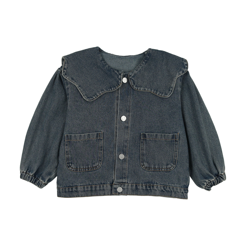 Girls Denim Embroidered Teddy Jacket