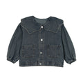 Girls Denim Embroidered Teddy Jacket
