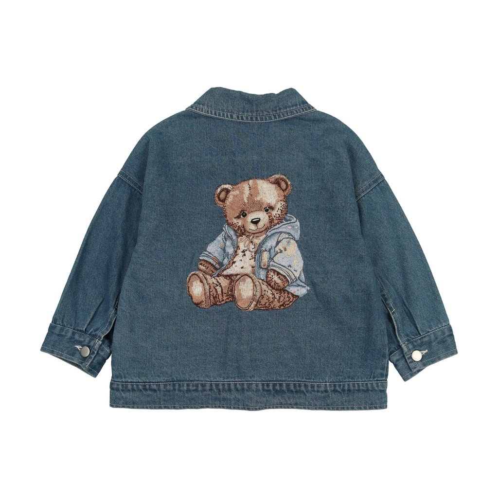 Boys Denim Embroidered Teddy Jacket