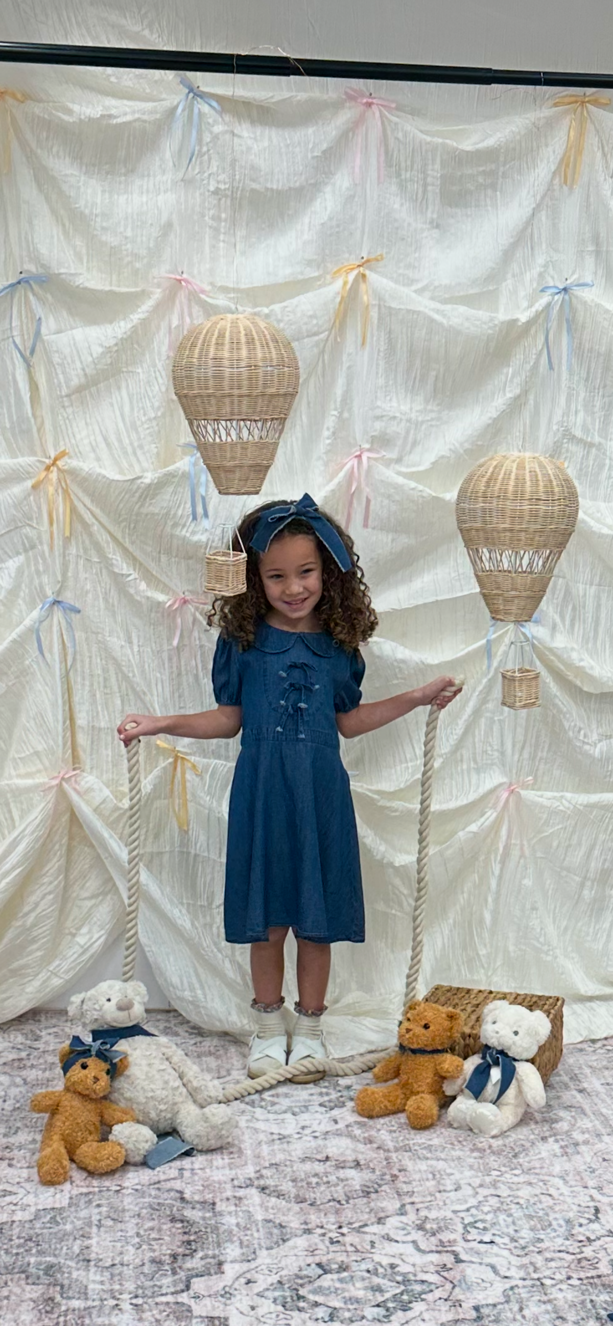 Dark Denim Bow Dress – Bellabini Dark Denim Bow Dress – Bellabini
